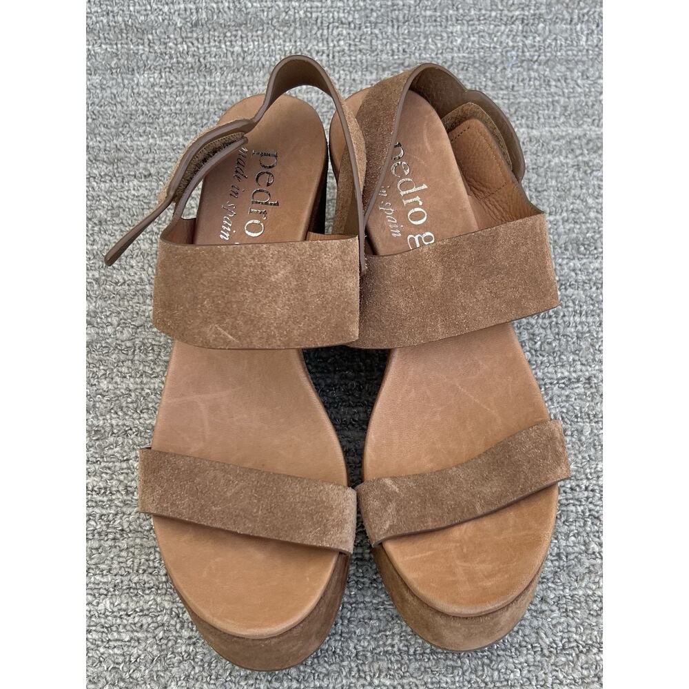 PEDRO GARCIA Dune Platform Wedge Brown Leather Sandals Women's Size 7 US - Picture 5 of 14